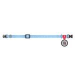 WAUDOG Re-cotton Нашийник для котів та дрібних порід собак з відновленої бавовни з QR паспортом, світловідбивний, пластиковий фастекс, блакитний