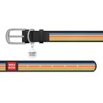 WAUDOG Design Ошейник с рисунком "Линии 2", премиум кожа, металлическая пряжка, черный