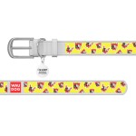 WAUDOG Design Нашийник з малюнком "Француз", преміум шкіра, металева пряжка, білий