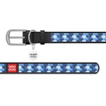 WAUDOG Design Нашийник з малюнком "Луска", преміум шкіра, металева пряжка, чорний