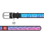 WAUDOG Design Ошейник с рисунком "Ловец снов", премиум кожа, металлическая пряжка, черный