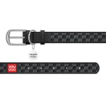 WAUDOG Design Нашийник з малюнком "Капітон", преміум шкіра, металева пряжка, чорний