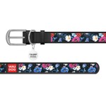 WAUDOG Design Нашийник з малюнком "Літній луг", преміум шкіра, металева пряжка, чорний