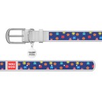 WAUDOG Design Нашийник з малюнком "Пікселі", преміум шкіра, металева пряжка, білий