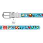 WAUDOG Design Нашийник з малюнком "Піксельний єдиноріг", преміум шкіра, металева пряжка, білий