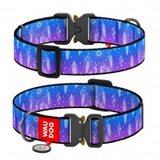 WAUDOG Nylon Ошейник для собак нейлоновый с QR паспортом, рисунок "Ловец снов", металлическая пряжка-фастекс