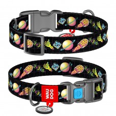 WAUDOG Nylon Нашийник для собак нейлоновий c QR паспортом, малюнок "Рік та Морті 3", пластиковий фастекс