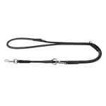 WAUDOG Soft Повідець-перестібка для собак шкіряний, чорний