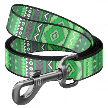 WAUDOG Nylon Повідець для собак нейлоновий, малюнок "Етно зелений"