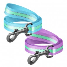 WAUDOG Nylon Поводок для собак нейлоновый, светящийся/светоотражающий, фиолетовый