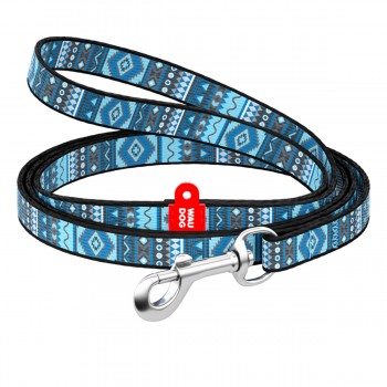 WAUDOG Nylon Повідець для собак нейлоновий, малюнок "Етно синій"