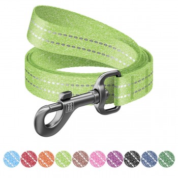 WAUDOG Re-cotton Поводок для собак из восстановленного хлопка светоотражающий, салатовый
