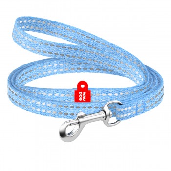 WAUDOG Re-cotton Повідець для котів та дрібних порід собак з відновленої бавовни світловідбиваючий, блакитний