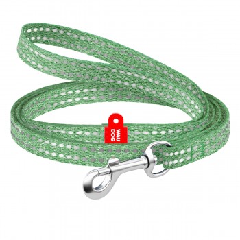 WAUDOG Re-cotton Поводок для котов и мелких пород собак из восстановленного хлопка светоотражающий, зеленый