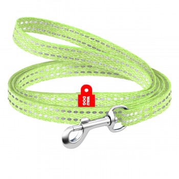 WAUDOG Re-cotton Повідець для котів та дрібних порід собак з відновленої бавовни світловідбиваючий, салатовий