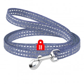 WAUDOG Re-cotton Повідець для котів та дрібних порід собак з відновленої бавовни світловідбиваючий, синій