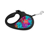 WAUDOG R-leash Поводок-рулетка для собак, рисунок "Лето", светоотражающая лента, черный
