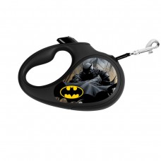 WAUDOG R-leash Поводок-рулетка для собак, рисунок "Бэтмен Черный", светоотражающая лента, черный