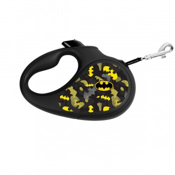 WAUDOG R-leash Повідець-рулетка для собак, малюнок "Бетмен Візерунок", світловідбивна стрічка, чорний