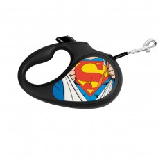 WAUDOG R-leash Повідець-рулетка для собак, малюнок "Супермен Герой", світловідбивна стрічка, чорний