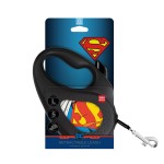 WAUDOG R-leash Поводок-рулетка для собак, рисунок "Супермен Герой", светоотражающая лента, черный