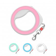 WAUDOG R-leash Поводок-рулетка для собак, круглая, светоотражающая лента, розовый