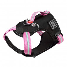 WAUDOG Nylon Шлея для собак безопасная c QR паспортом, металлическая пряжка-фастекс, розовая