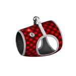 WAUDOG Clothes Шлея для собак мягкая c QR паспортом, рисунок "Шотландка красная"