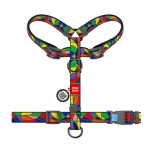 WAUDOG Nylon Шлей для собак анатомічний H-подібний з QR-паспортом, малюнок "Вітраж", пластиковий фастекс