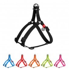 WAUDOG Waterproof Шлей для собак водостійкий з QR-паспортом, металева пряжка-фастекс, чорна