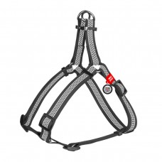 WAUDOG Waterproof Шлей для собак водостійкий з QR-паспортом, світловідбивна, металева пряжка-фастекс, сіра