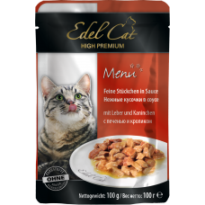 Edel Cat Печінка та кролик у соусі для кішок