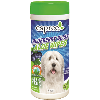 Espree Blueberry Bliss Wipes Влажные салфетки для ухода за кожей и шерстью собак