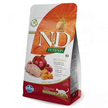 Сухий корм Farmina N&D Grain Free Pumpkin для стерилізованих дорослих котів з перепелом та гарбузом