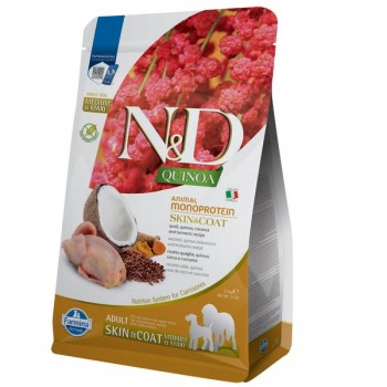 Сухой корм Farmina N&D Quinoa Skin & Coat для взрослых собак средних и крупных пород с перепелом, киноа, кокосом и куркумой