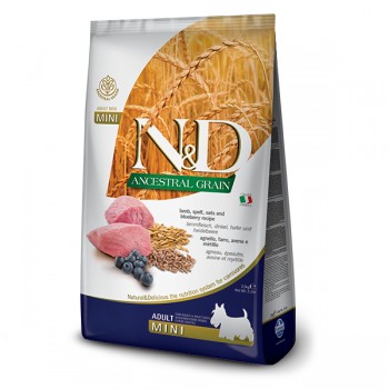 Сухой корм Farmina N&D Low Grain для взрослых собак мелких пород с ягненком и черникой