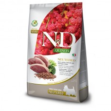 Farmina N&D Quinoa Neutered для стерилизованных собак мелких пород с уткой, брокколи, спаржей и киноа