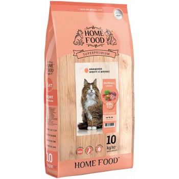 Home Food Cat Adult для выведения шерсти из желудка кошек (индейка, курица и утка)