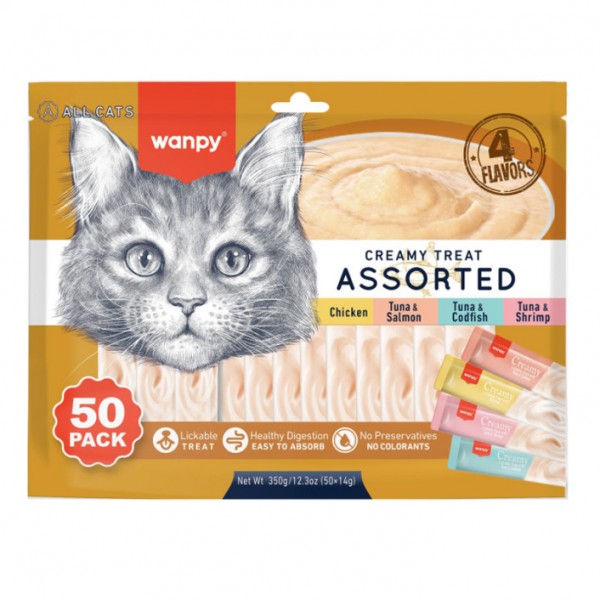 Заказать Рідкі ласощі для котів Wanpy Creamy Treat Assorted набір
