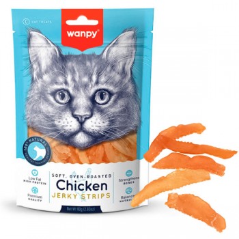 Ласощі для котів Wanpy Soft Chicken Jerky Strips філе куряче в'ялені смужки