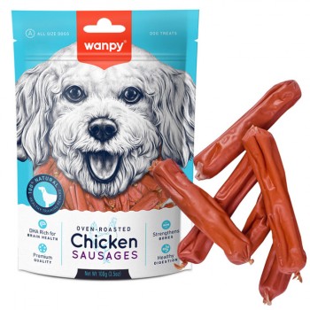 Ласощі для собак Wanpy Chicken Sausages сосиски з куркою 100г Ласощі для собак Wanpy Chicken Sausages сосиски з куркою 100г