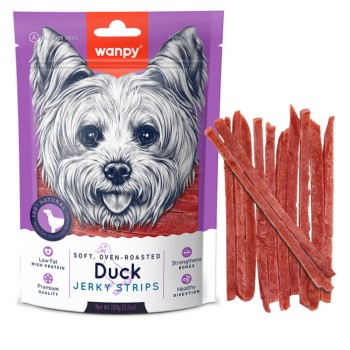 Лакомство для собак Wanpy Soft Duck Jerky Strips Филе утиное вяленые полоски Лакомство для собак Wanpy Soft Duck Jerky Strips Филе утиное вяленые полоски
