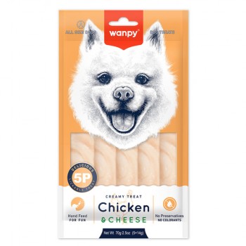 Рідкі ласощі для собак Wanpy Creamy Lickable Treats Chicken&Cheese курка сир