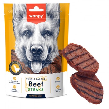 Ласощі для собак Wanpy Grilled Beef Steak стейк гриль яловичина курка 100г Ласощі для собак Wanpy Grilled Beef Steak стейк гриль яловичина курка 100г