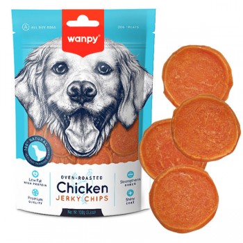 Лакомство для собак Wanpy Chicken Jerky Chips чипсы куриные вяленые 100г Лакомство для собак Wanpy Chicken Jerky Chips чипсы куриные вяленые 100г