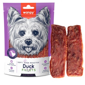 Ласощі для собак Wanpy Soft Duck Fillets філе качки м'яке 100г Ласощі для собак Wanpy Soft Duck Fillets філе качки м'яке 100г