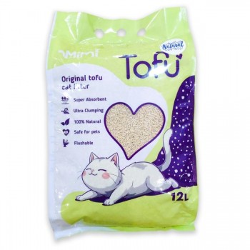 MiMi CAT TOFU соевый наполнитель для кошачьего туалета классический, 12 л/5,4 кг