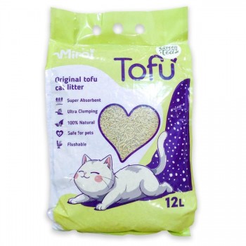 MiMi CAT TOFU соевый наполнитель для кошачьего туалета с ароматом зеленый чай 12 л/5,4 кг