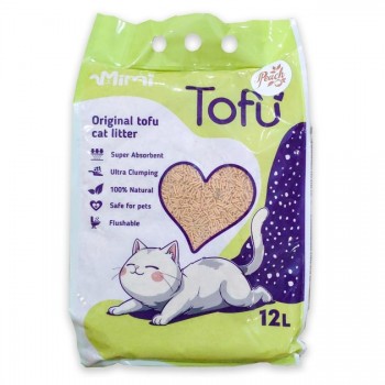 MiMi CAT TOFU соевый наполнитель для кошачьего туалета с ароматом персик 12 л/5,4 кг