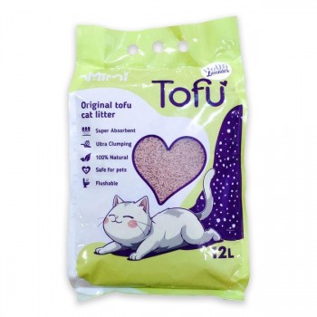 MiMi CAT TOFU соевый наполнитель для кошачьего туалета с ароматом лаванды 12 л/5,4 кг
